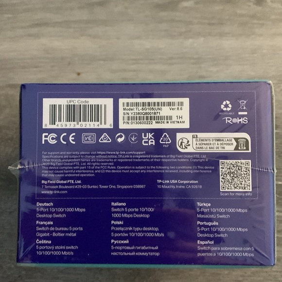 5 port gigabit Ethernet switch, network hub, ethernet splitter, plug and play - Picture 4 of 4